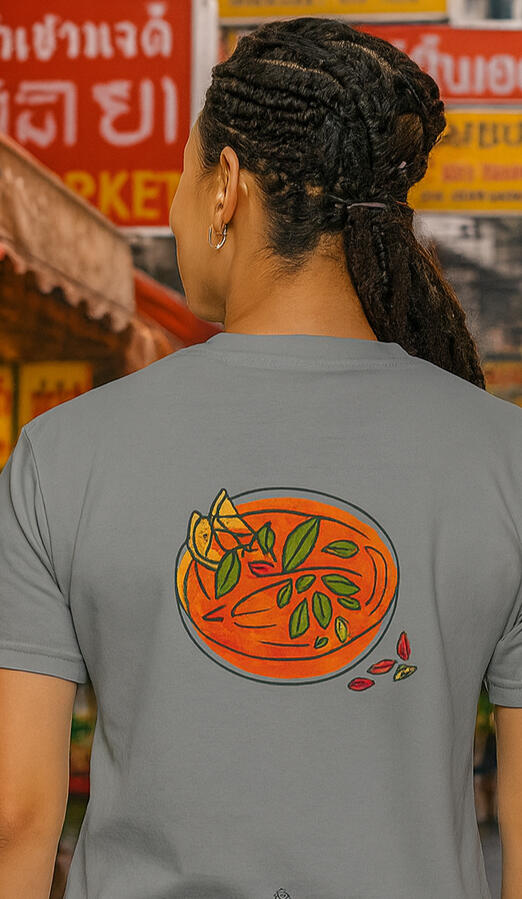 Red Curry Nomadro limited edition travel T-shirt – minimalist design New York Taxi – only 10 made